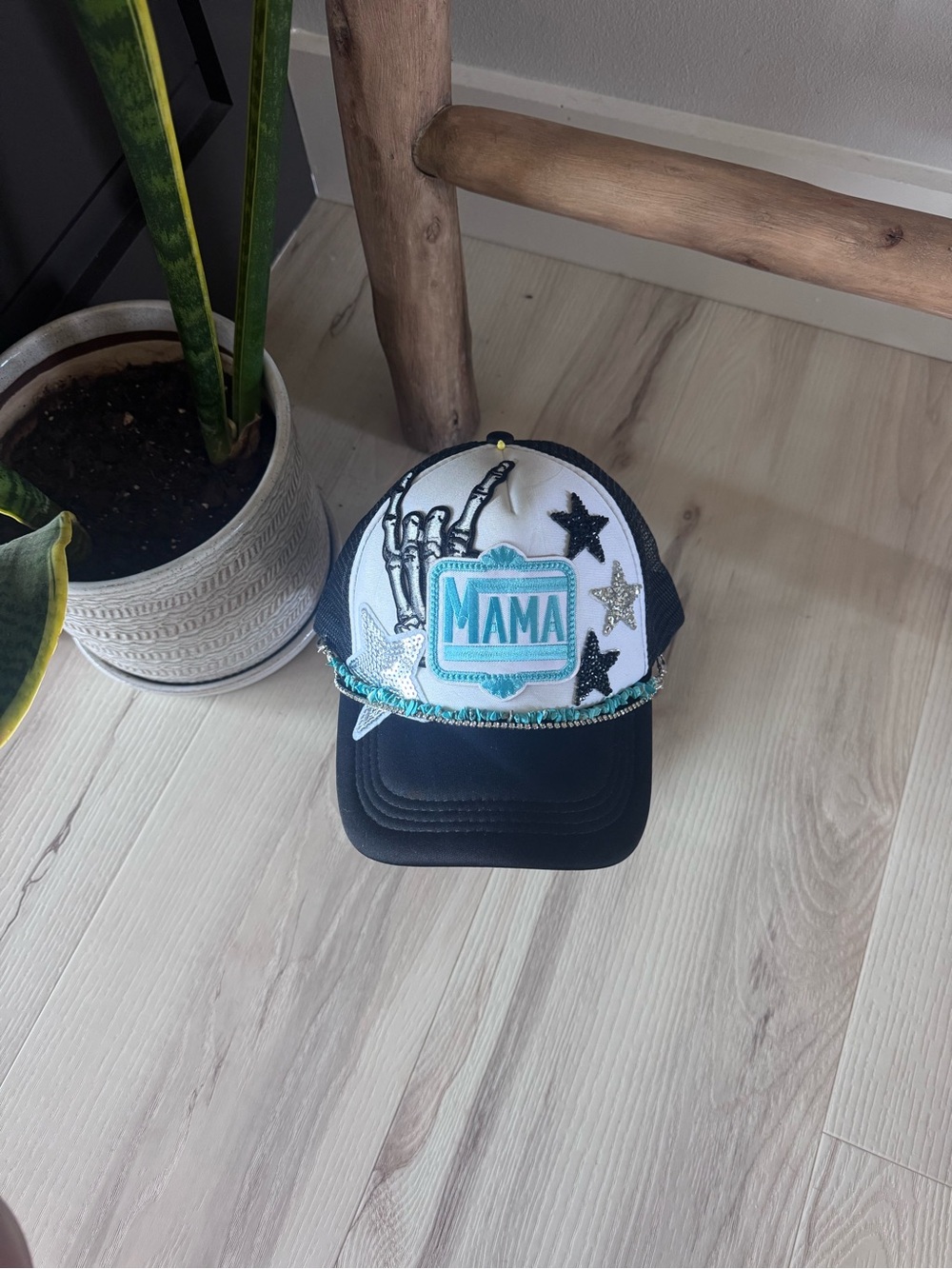 🩵 Custom Teal Mama Trucker Hat 🖤